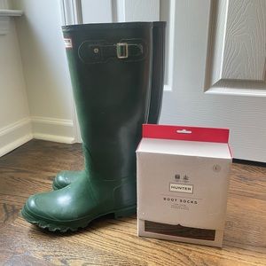 Vintage Hunter Rain Boot with NWT Boot Socks